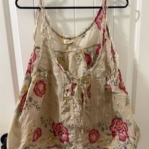 Floral Lace Trim Women Top